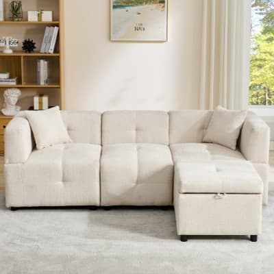 Effortless Comfort: 80-Inch Fabric Sectional Sofa - image 37