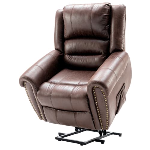 Large Faux Leather Power Lift Recliner with Massage & Heat - image 5
