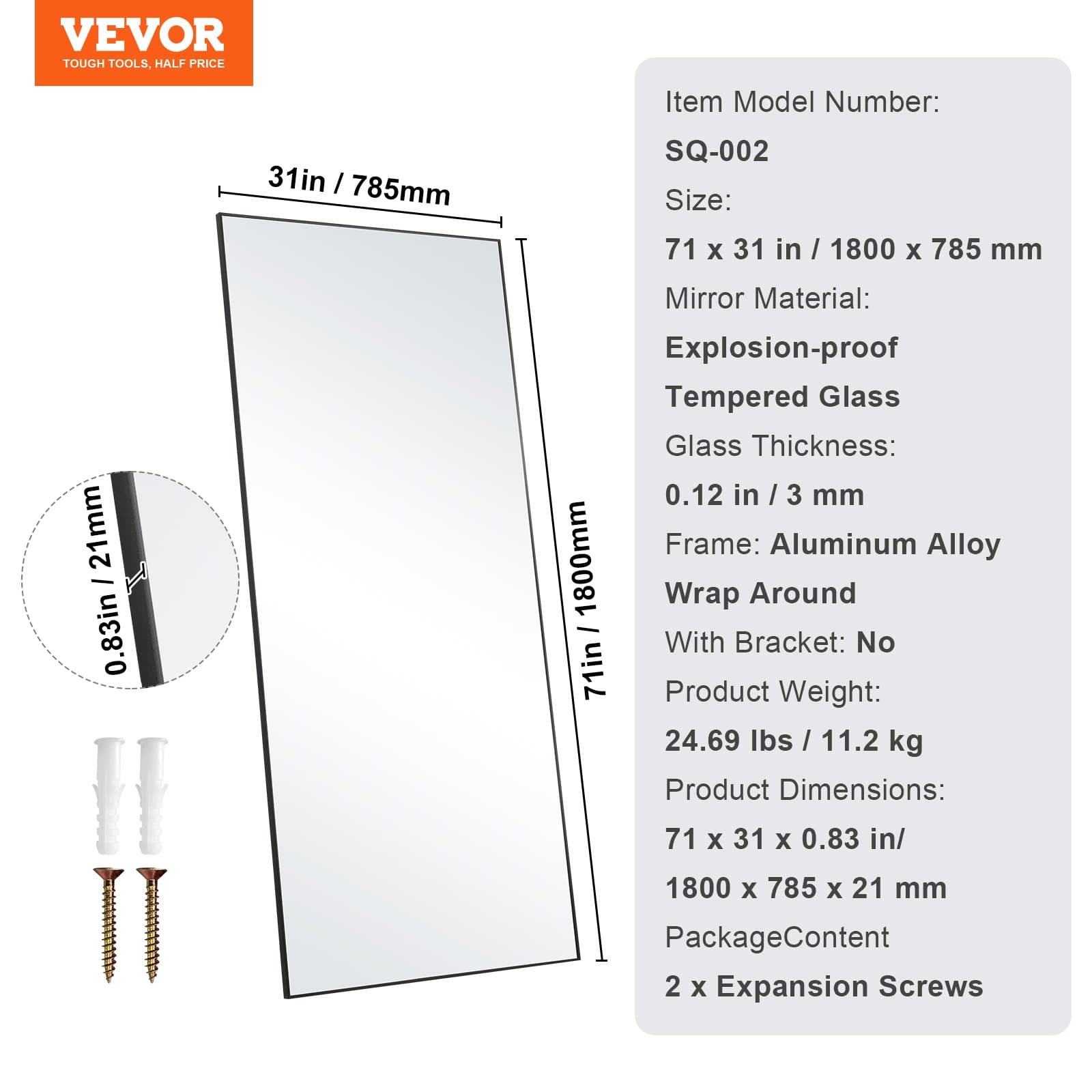 Extra Large Full Body Mirror for a Complete, Flawless View - image 1