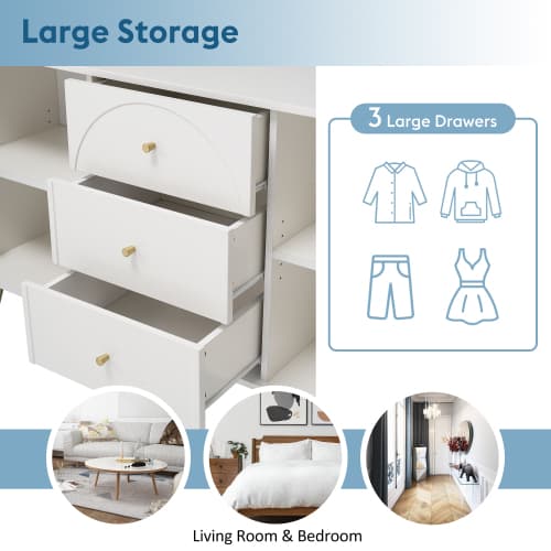 Modern Cream White Sideboard with Arched Drawer Fronts - image 10