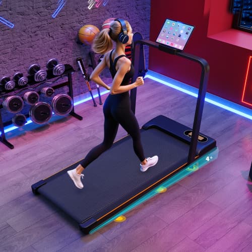 Compact Folding Treadmill with Adjustable Incline & Handrail - image 34