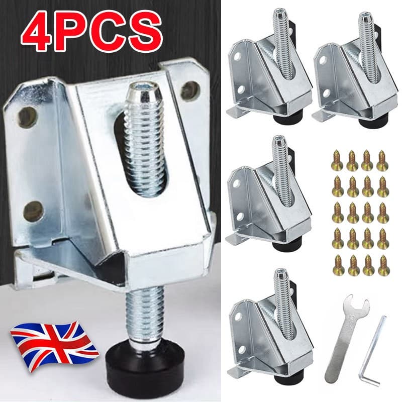 Set of 4 Adjustable Levelling Feet in Zinc-Plated Iron for Furniture & Machinery - image 8