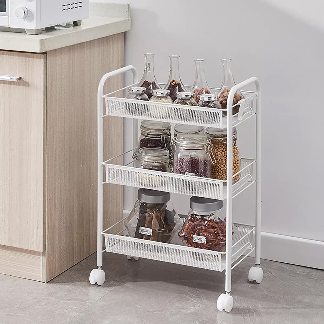Multi-Purpose 3-Tier Rolling Utility Cart