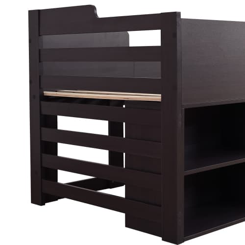 Children's White Mid Sleeper Bed with Drawers & Shelves - image 47