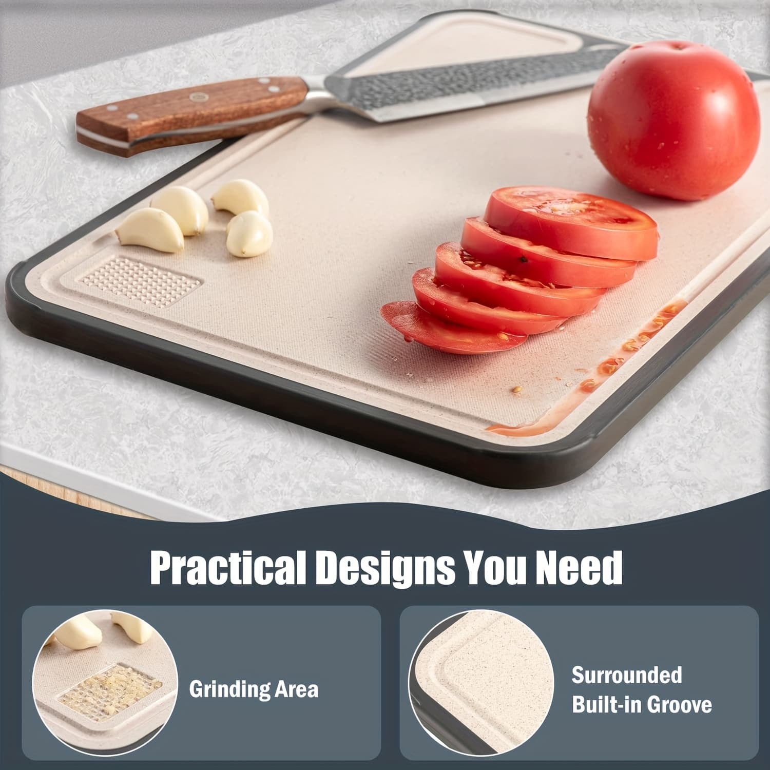 Double-Sided Chopping Board: Stainless Steel and Textured Surface - image 4
