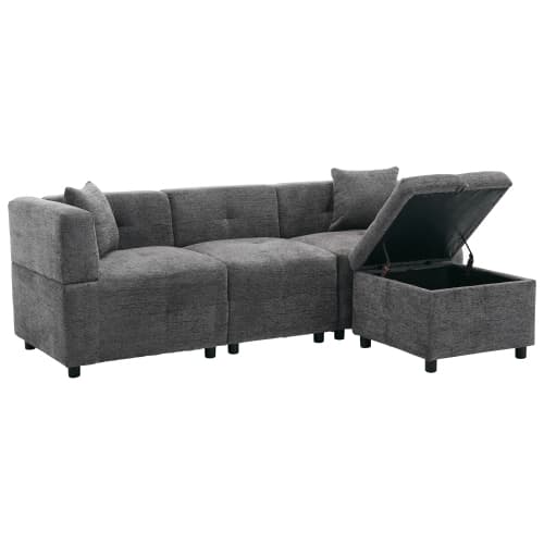 Effortless Comfort: 80-Inch Fabric Sectional Sofa - image 25
