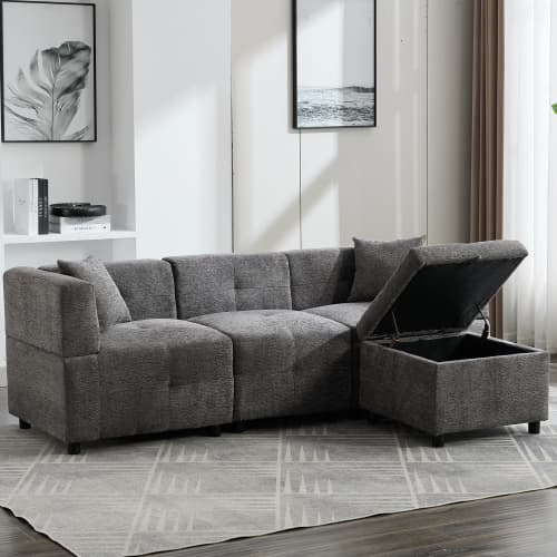 Effortless Comfort: 80-Inch Fabric Sectional Sofa - image 38