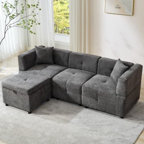 Effortless Comfort: 80-Inch Fabric Sectional Sofa - image 12