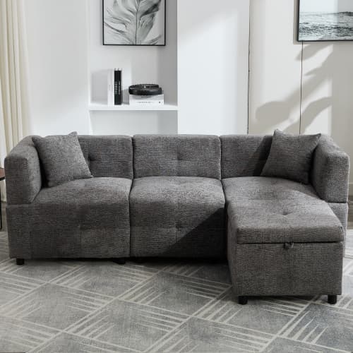 Effortless Comfort: 80-Inch Fabric Sectional Sofa - image 22