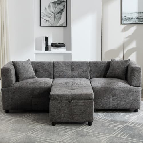 Effortless Comfort: 80-Inch Fabric Sectional Sofa - image 20