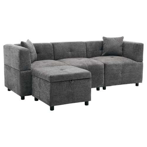 Effortless Comfort: 80-Inch Fabric Sectional Sofa - image 13