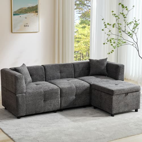 Effortless Comfort: 80-Inch Fabric Sectional Sofa - image 10