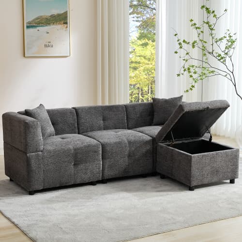 Effortless Comfort: 80-Inch Fabric Sectional Sofa - image 26