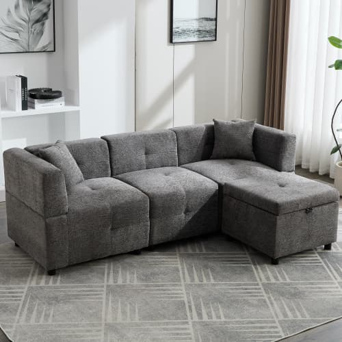 Effortless Comfort: 80-Inch Fabric Sectional Sofa - image 15
