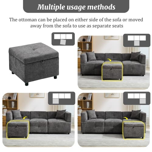 Effortless Comfort: 80-Inch Fabric Sectional Sofa - image 19