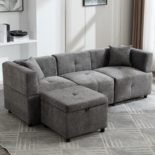 Effortless Comfort: 80-Inch Fabric Sectional Sofa - image 39