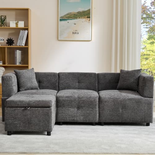 Effortless Comfort: 80-Inch Fabric Sectional Sofa - image 28