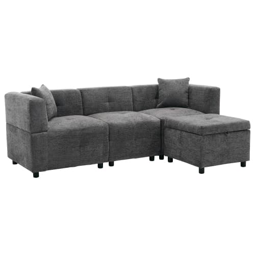 Effortless Comfort: 80-Inch Fabric Sectional Sofa - image 21
