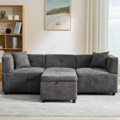 Effortless Comfort: 80-Inch Fabric Sectional Sofa - image 18