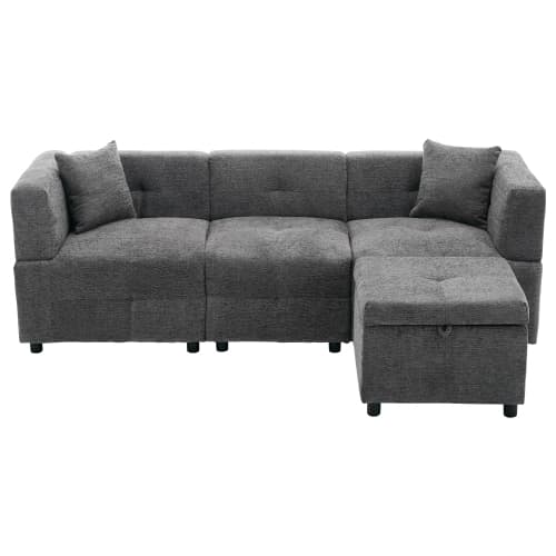 Effortless Comfort: 80-Inch Fabric Sectional Sofa - image 2