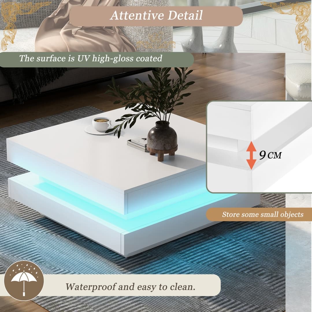 Transform Your Space with this Rotating LED Coffee Table - image 1
