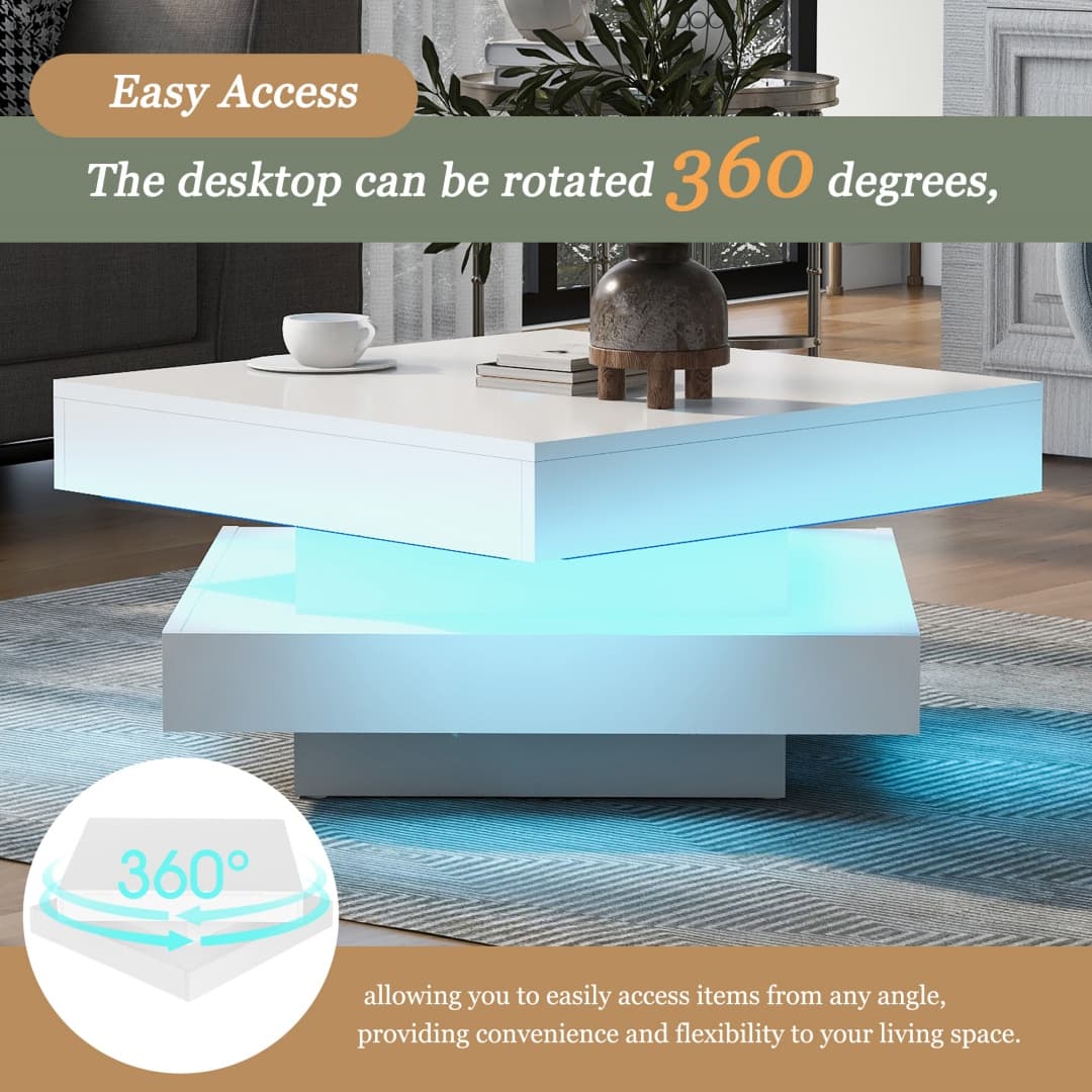 Transform Your Space with this Rotating LED Coffee Table - image 5
