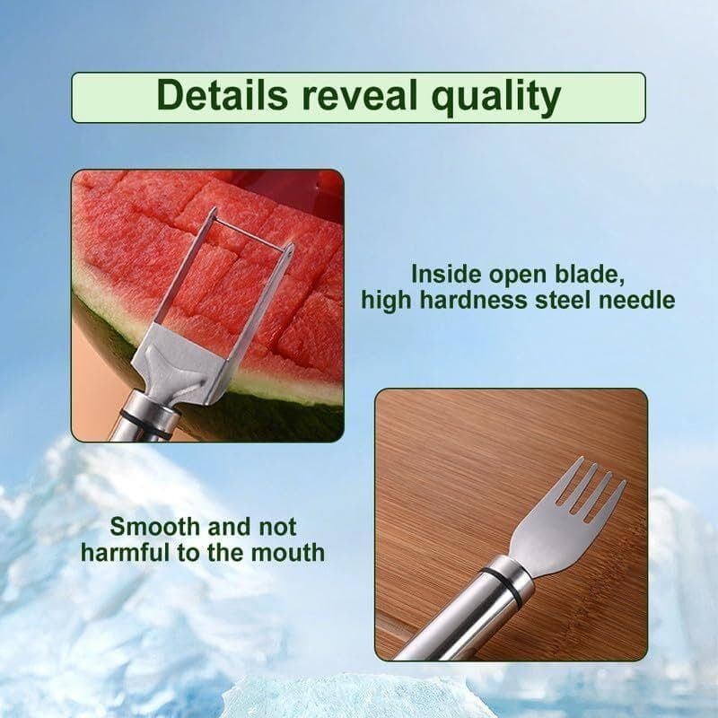 Stainless Steel Watermelon Slicer and Fork – 2-in-1 Fruit Tool - image 12