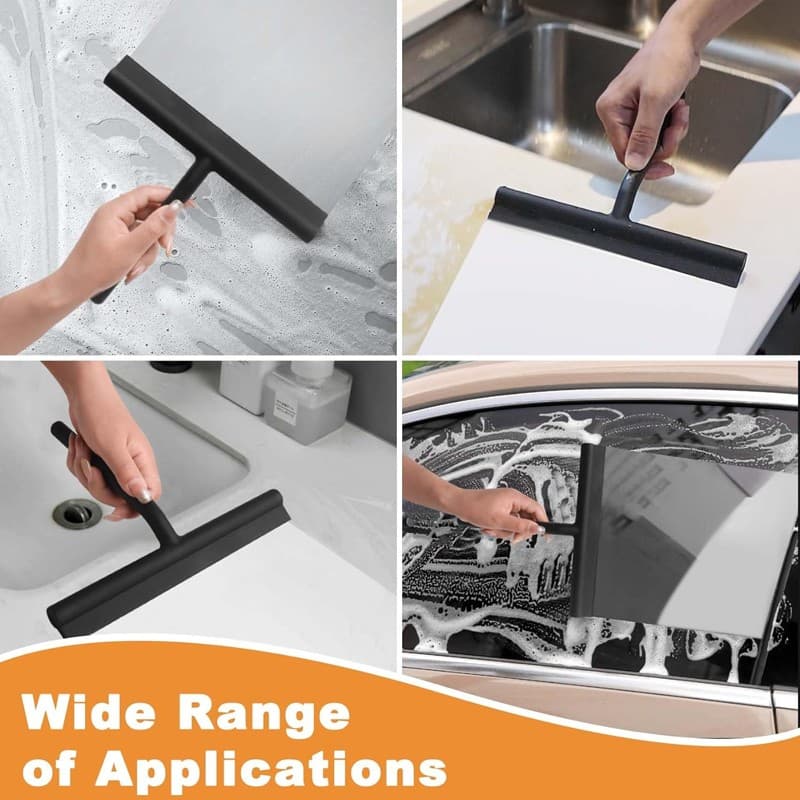 Silicone Shower Squeegee for Glass, Tile & Mirrored Surfaces - image 5