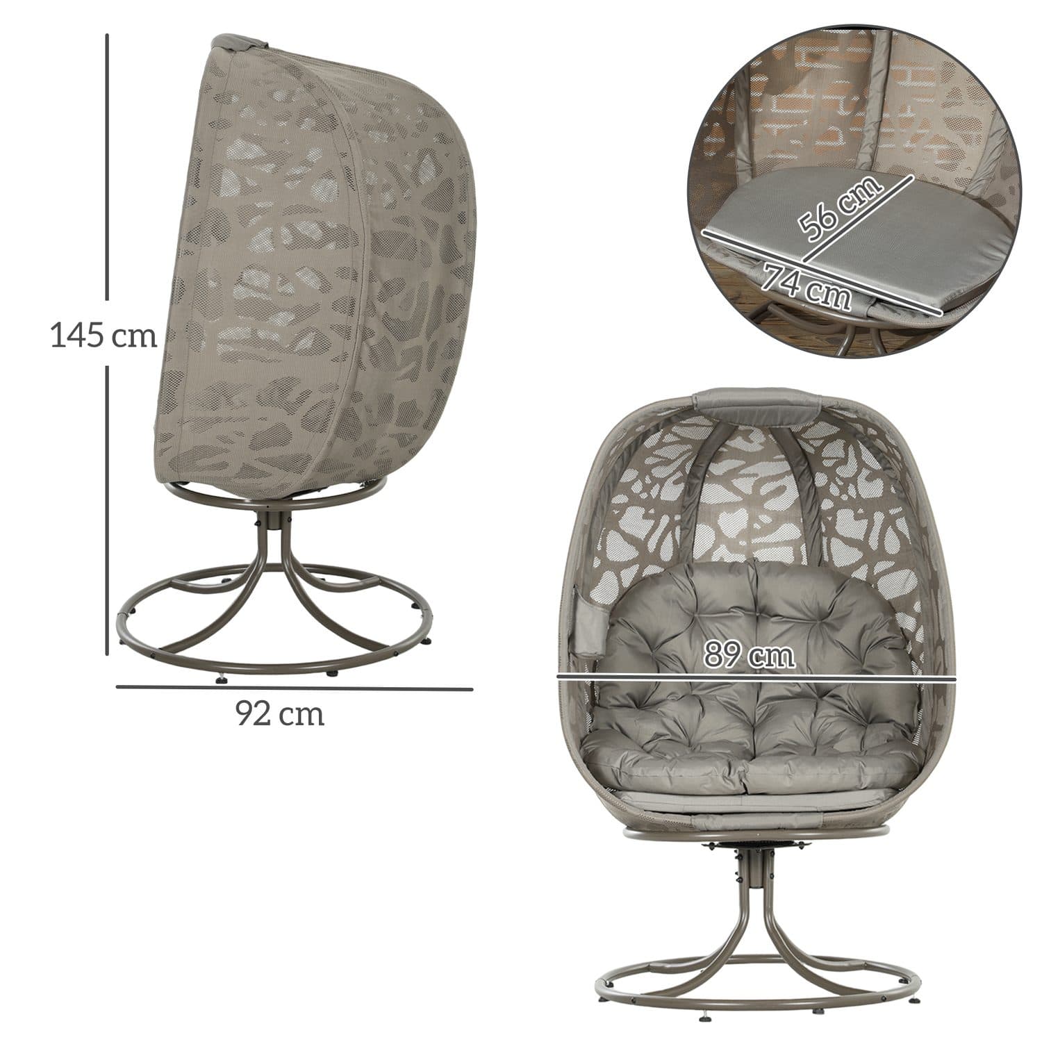Sand Brown Swivel Egg Chair - image 3