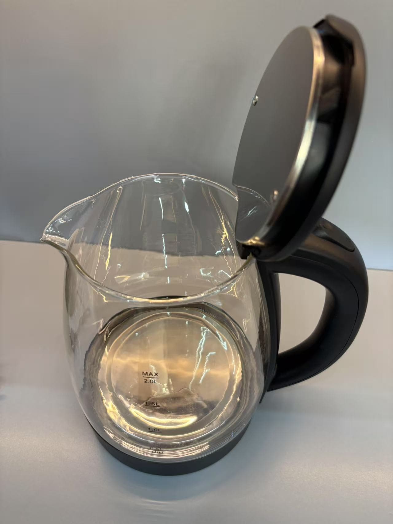 2L Glass Electric Kettle with Blue LED Illumination and Printed Level Markings - image 6