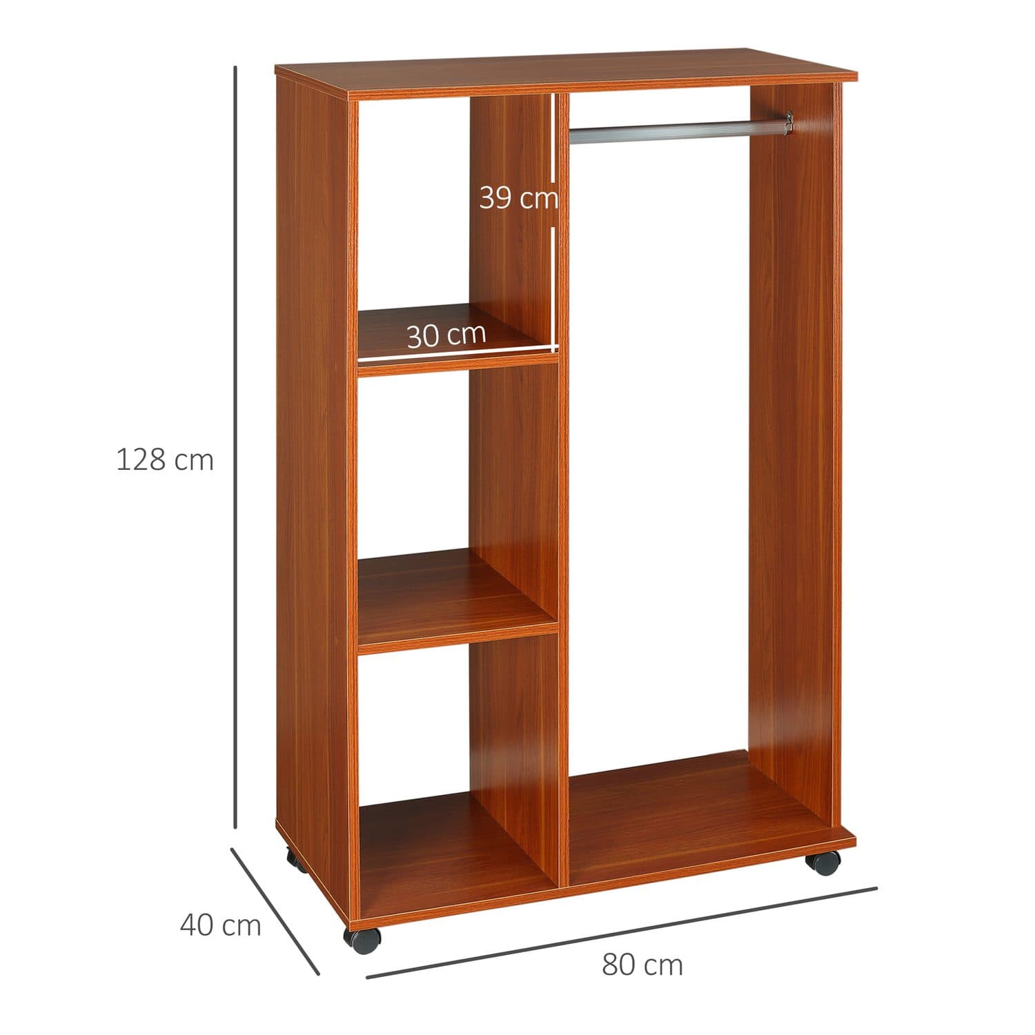 Walnut Mobile Open Wardrobe - image 1