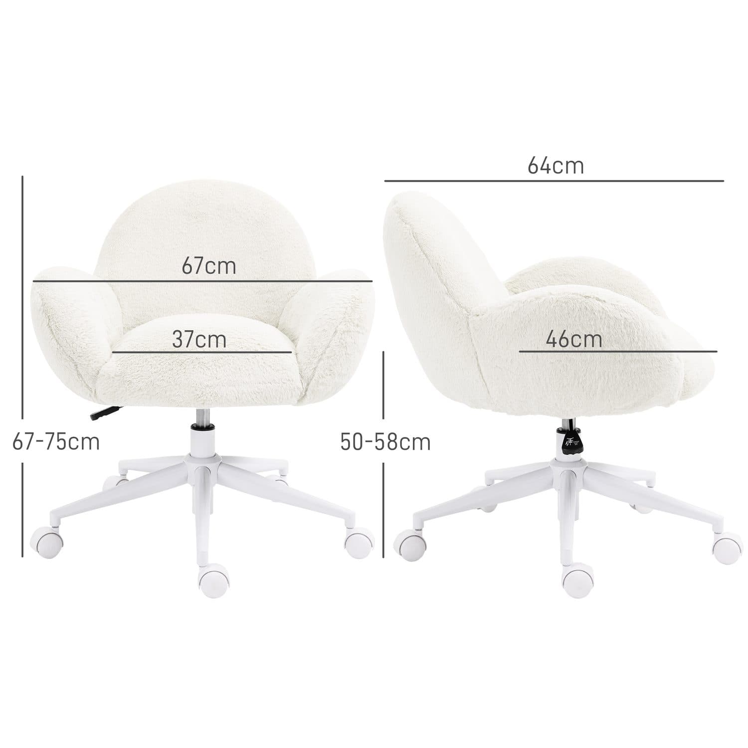 Fluffy Cream Vanity Chair - image 4
