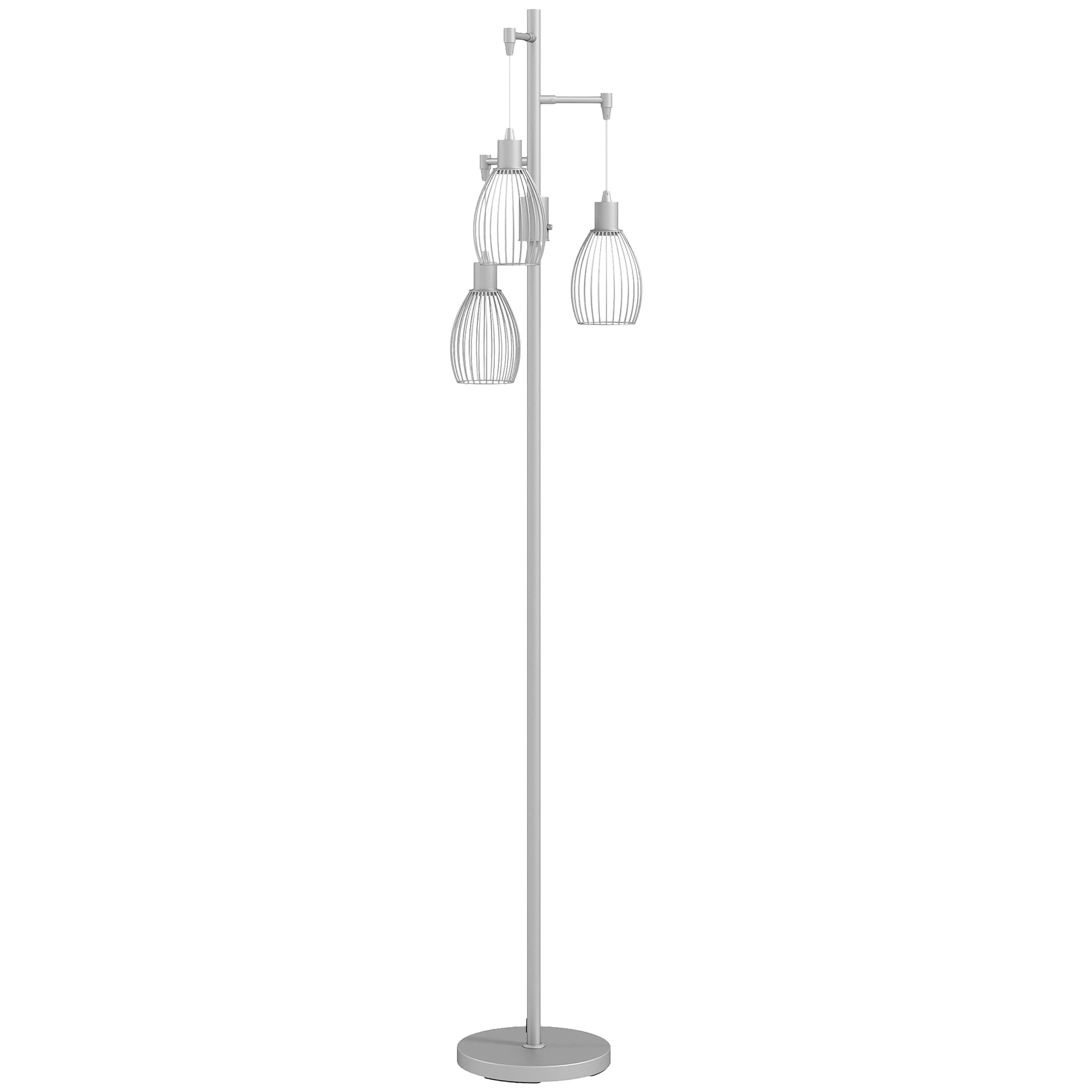 Silver Industrial Floor Lamp