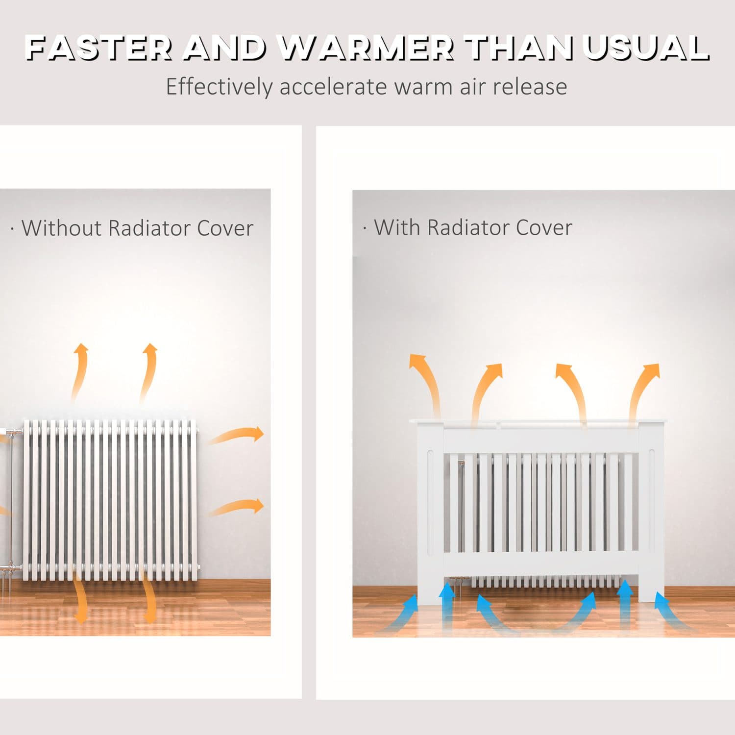 White Slatted Radiator Cover - image 3