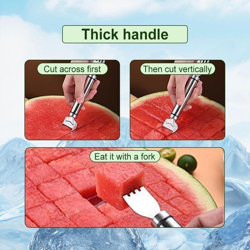 Stainless Steel Watermelon Slicer and Fork – 2-in-1 Fruit Tool - image 4