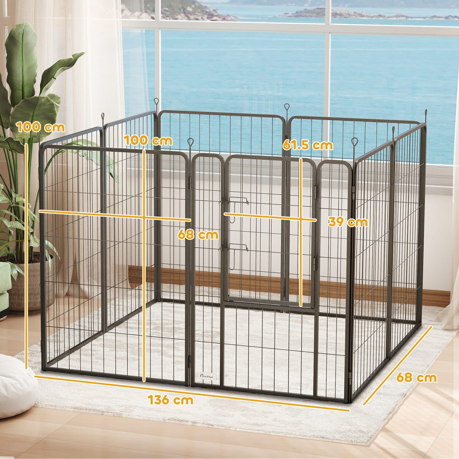 PawHut Steel Dog Playpen for Large Dogs, Indoor and Outdoor - image 3