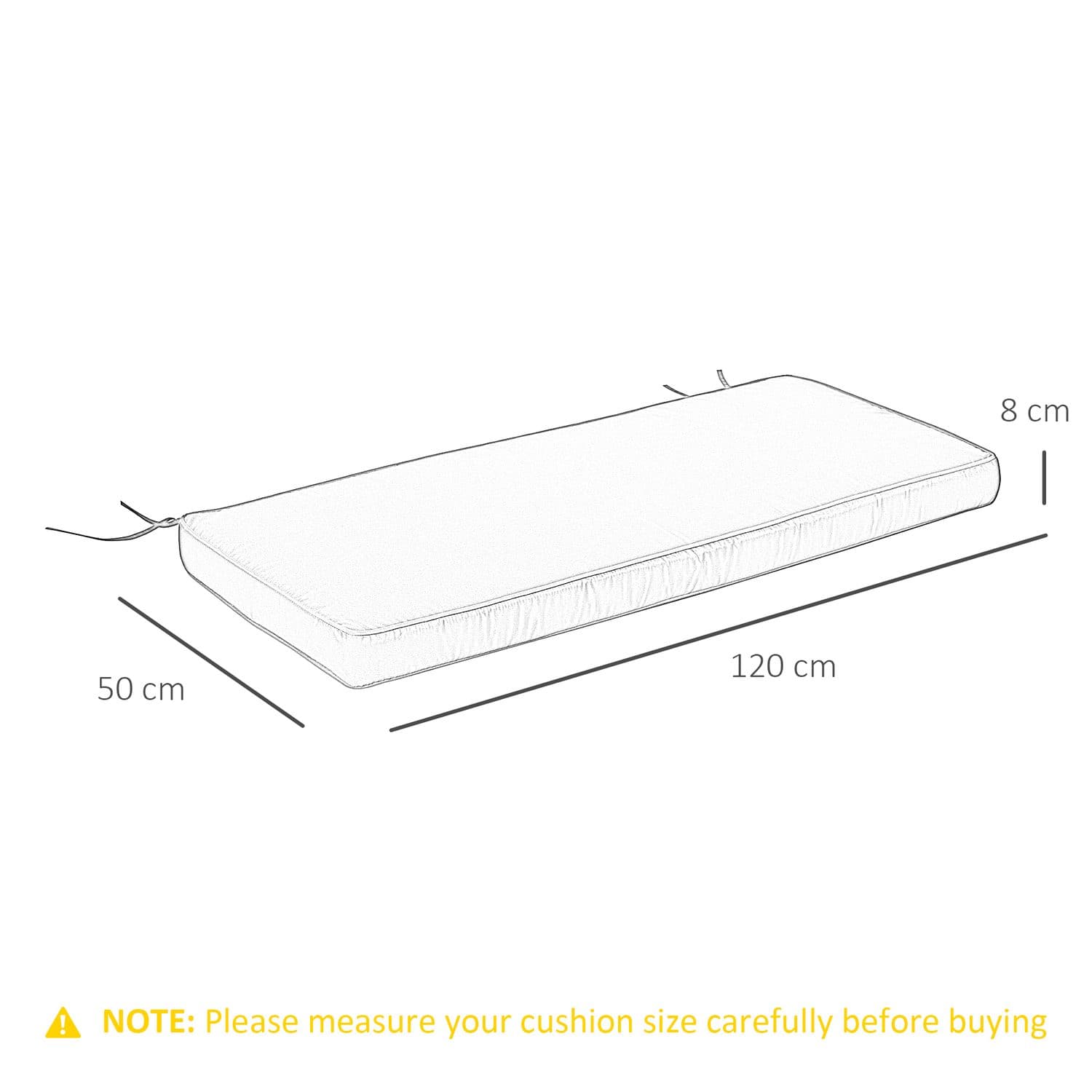 Grey 120cm 2 Seater Garden Bench Cushion - image 2