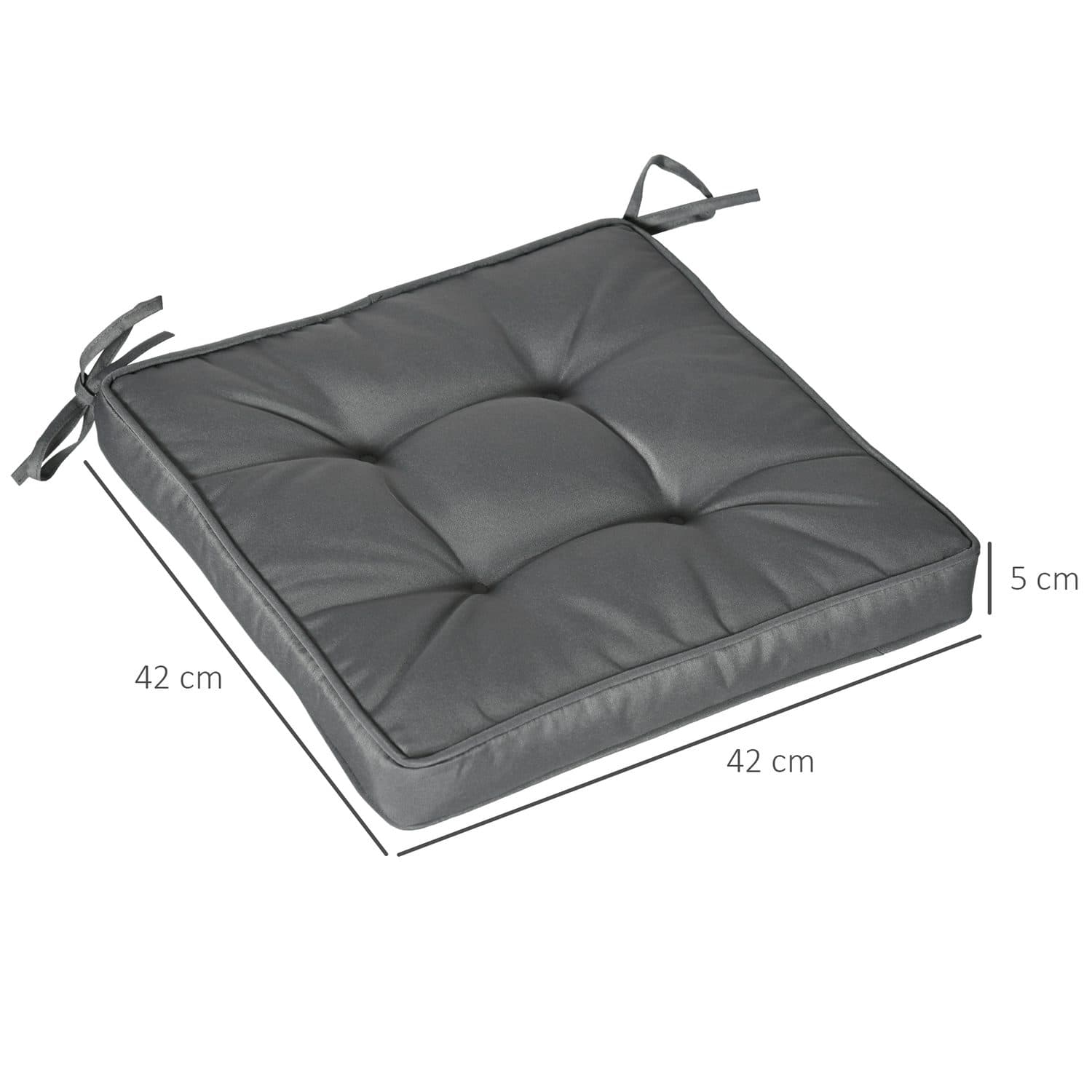 Set Of 4 Grey Garden Cushions For Dining Chairs - image 4