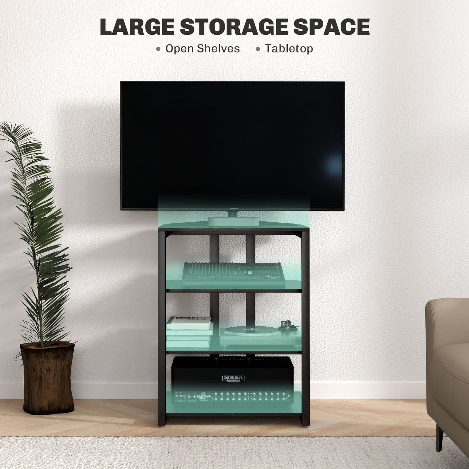 Black 4-Tier HiFi Stand - image 3