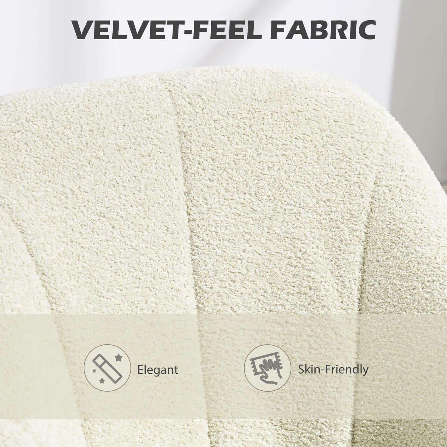Beige Velvet Office Chair - image 1