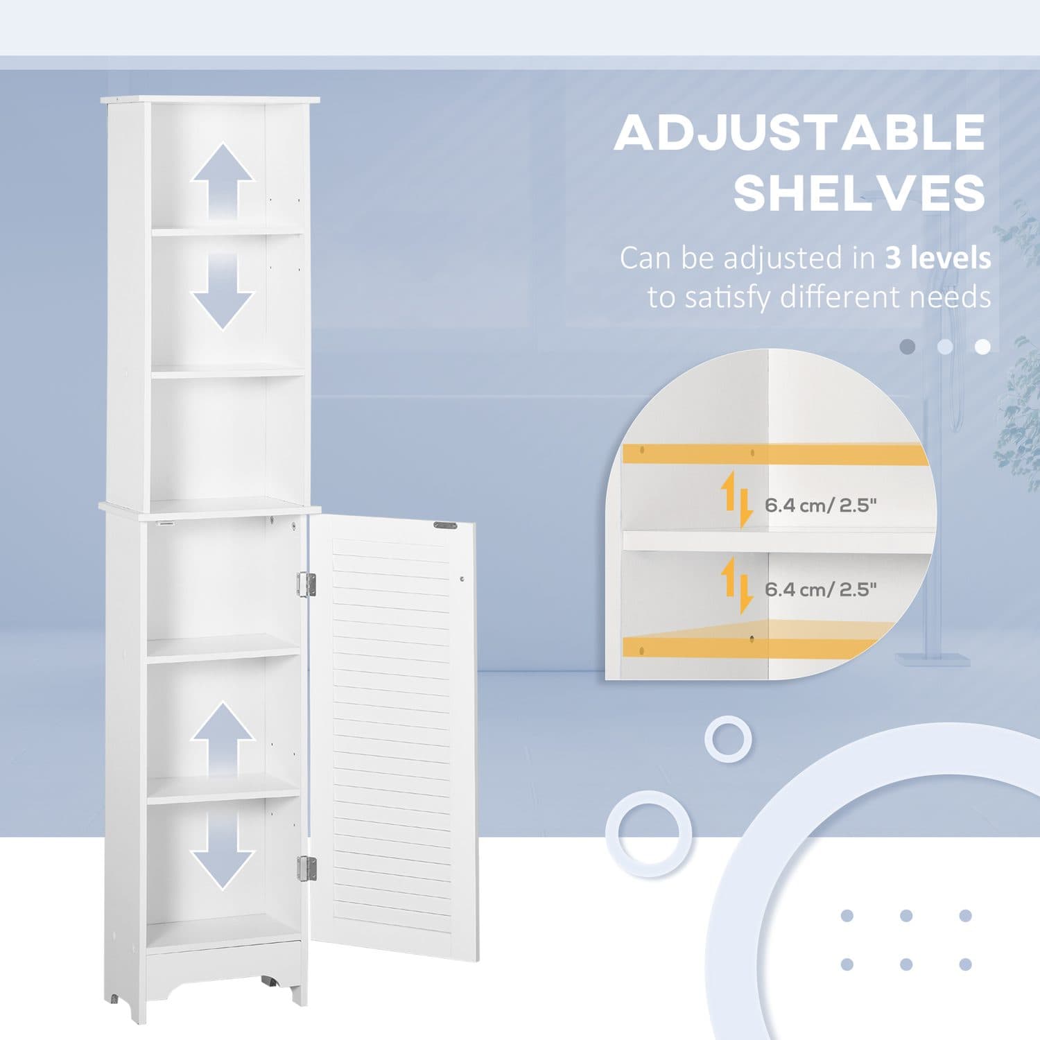 Tall Slimline White Bathroom Cabinet for Effortless Storage - image 4
