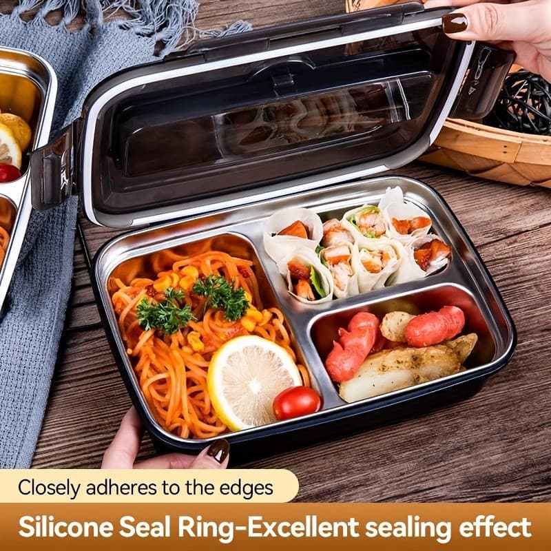 Stainless Steel Insulated Lunch Box with 3 Compartments - image 5