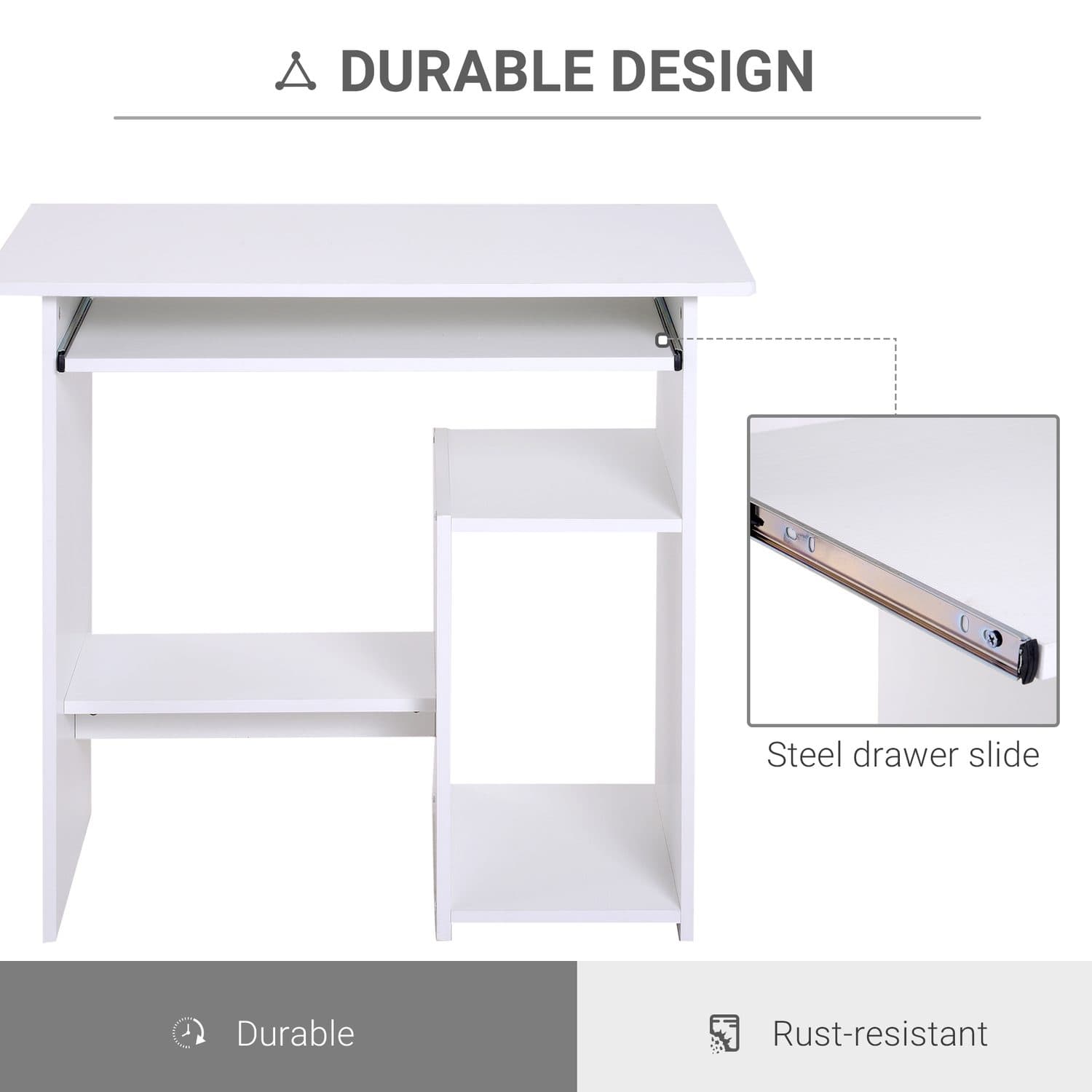Compact White Desk - image 5