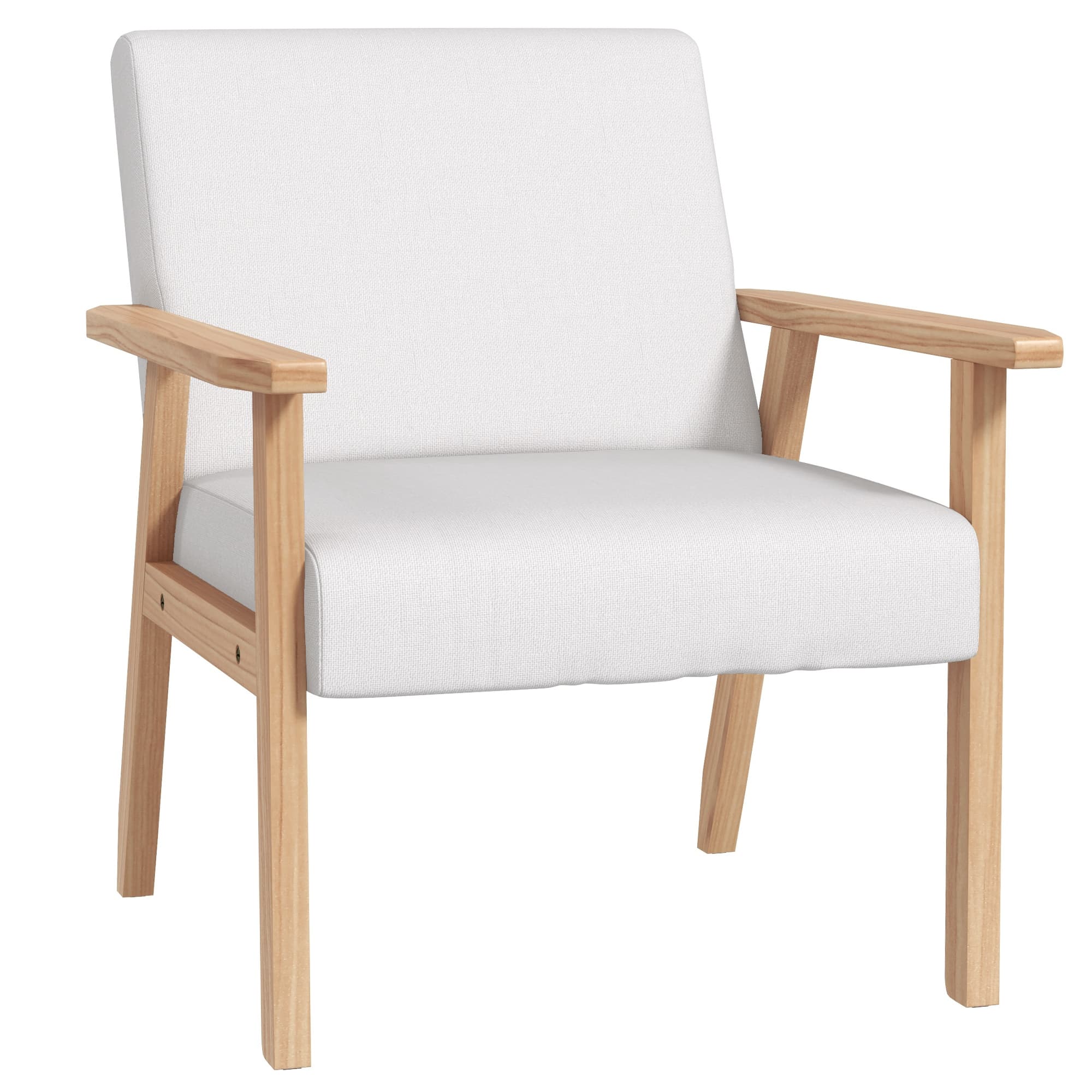 Cream Linen Accent Chair