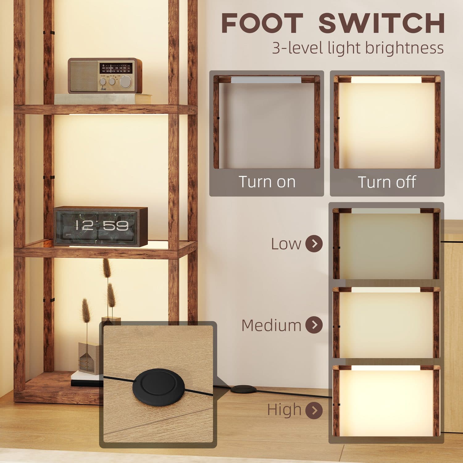 Rustic Brown Shelf Lamp - image 2