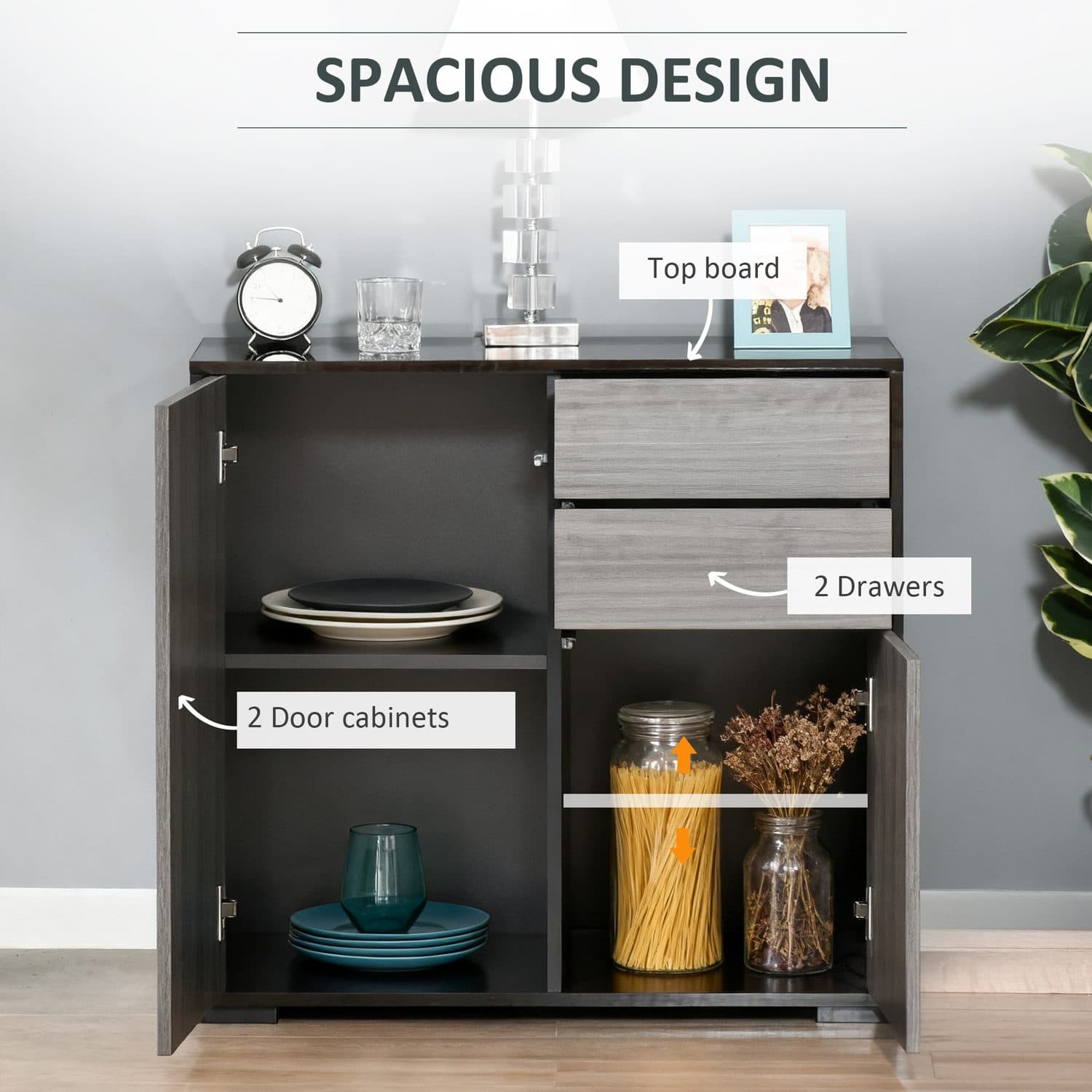 High Gloss Push-Open Sideboard - image 5