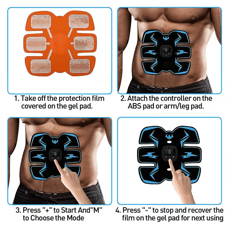EMS Muscle Toning Belt for Abs — Rechargeable with Intensity Control