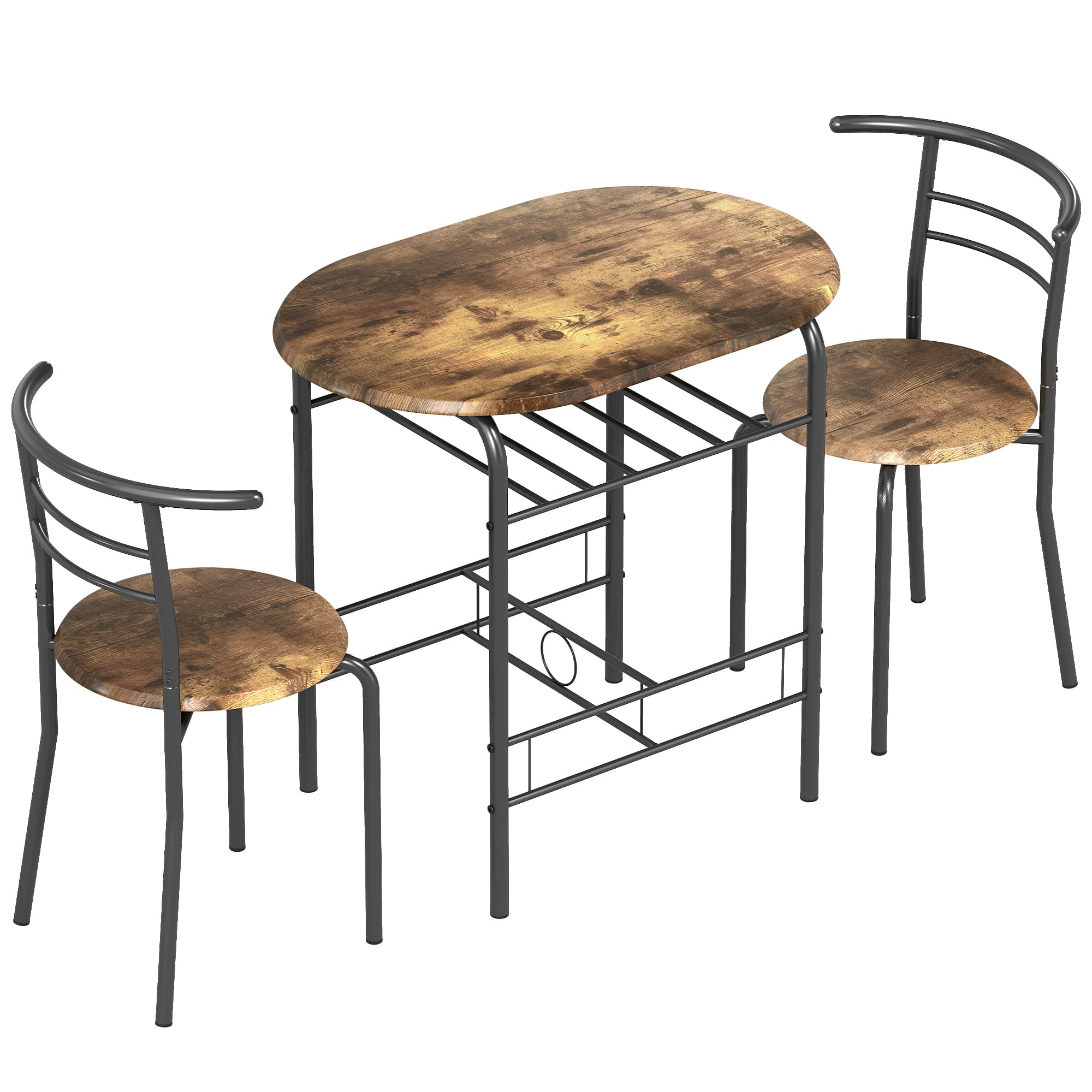 Rustic Brown 3-Piece Dining Set