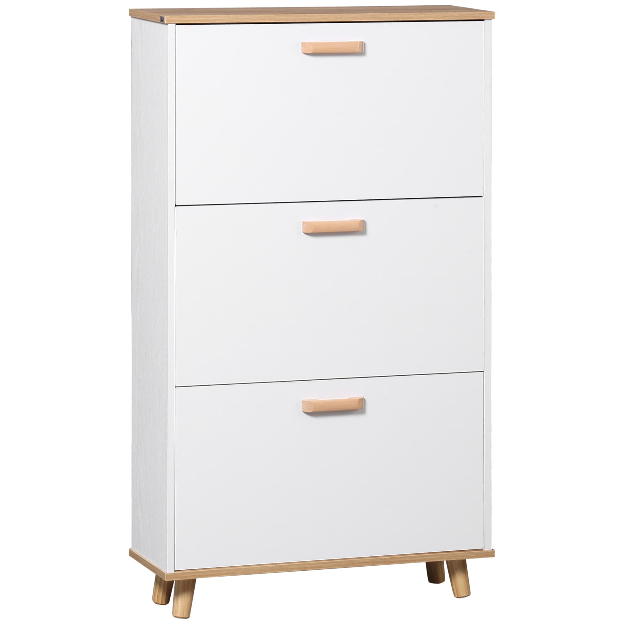Slim White Shoe Cabinet