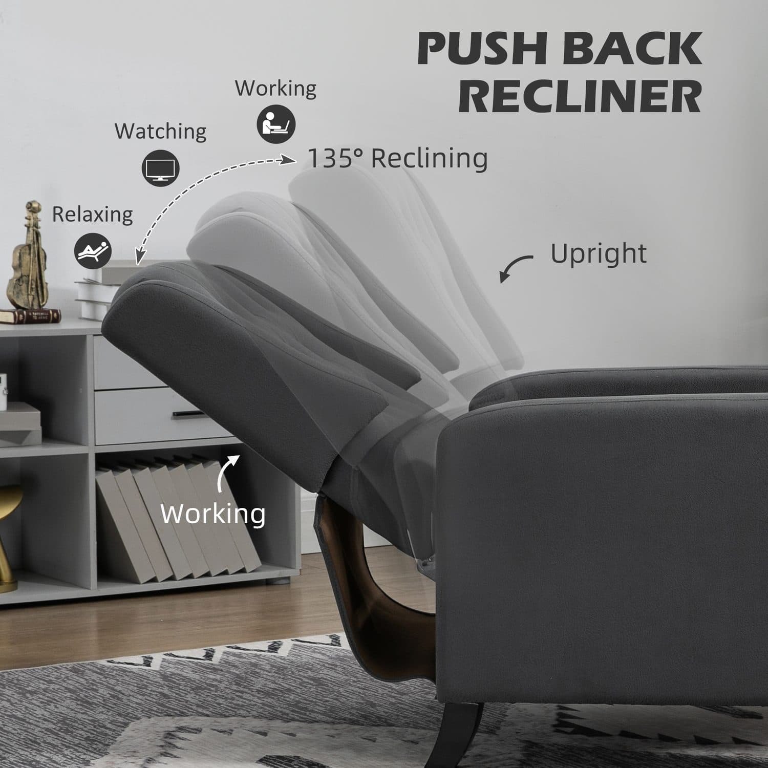 Tufted Wingback Recliner - image 2